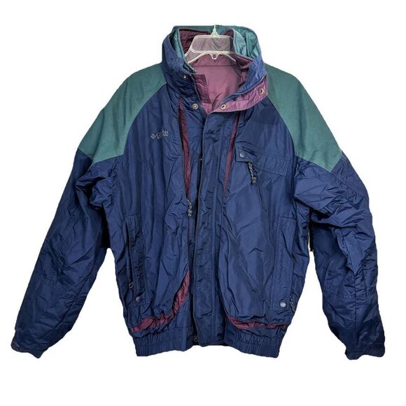 90’s‎ Vintage Columbia Sportswear Powder Keg 3-in-1 Ski Jacket Size M Blue - Picture 1 of 12